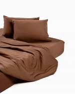 Простыня на резинке Tencel Мокка 140х200